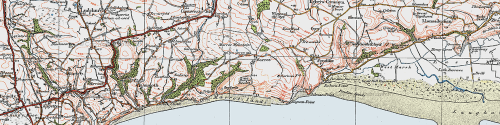 Old map of Marros in 1922