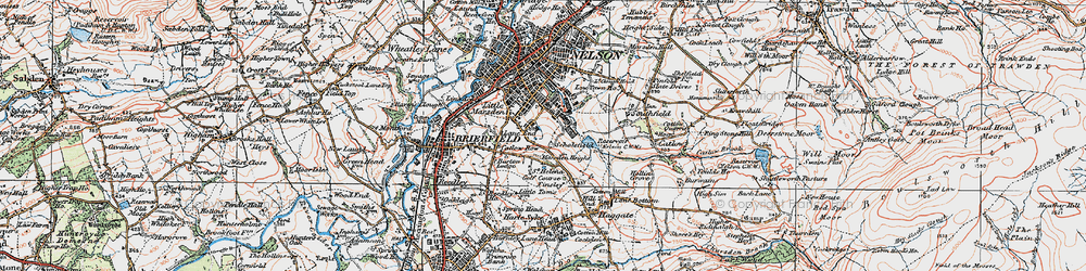 Old map of Marsden Height in 1924