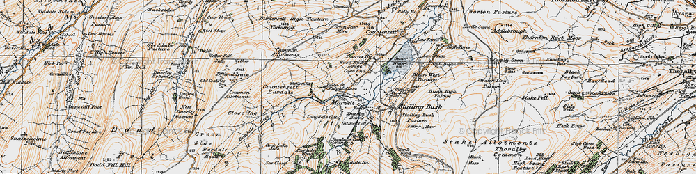 Old map of Marsett in 1925