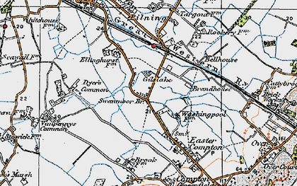 Old map of Marsh Common in 1919