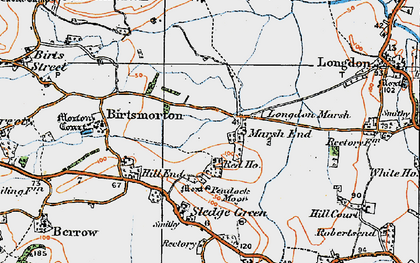 Old map of Marsh End in 1920