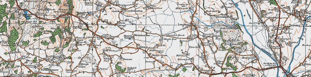 Old map of Marsh End in 1920