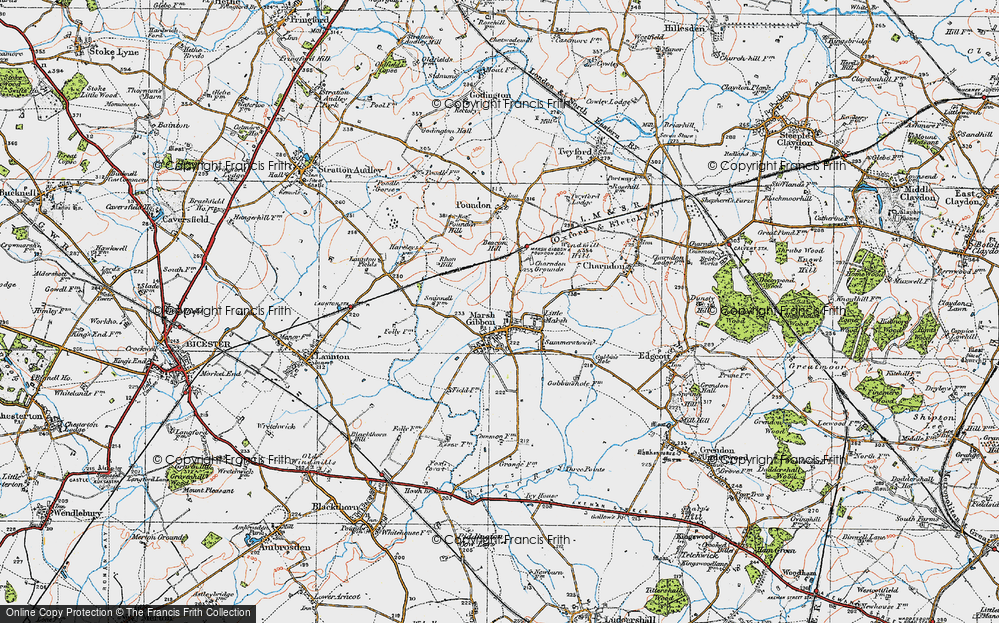 Old Map of Marsh Gibbon, 1919 in 1919