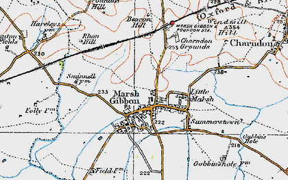 Old map of Marsh Gibbon in 1919