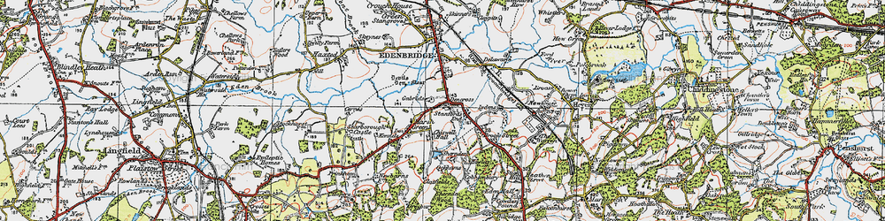 Old map of Den Cross in 1920