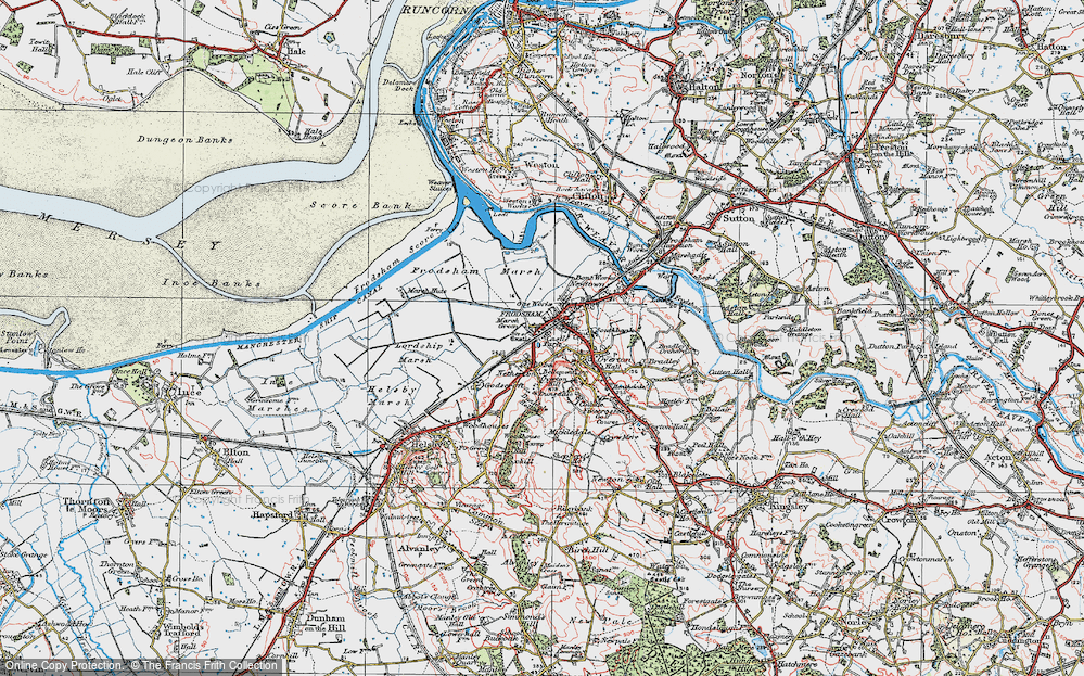 Old Map of Marsh Green, 1923 in 1923