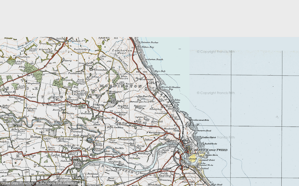Old Map of Historic Map covering Bogend in 1926