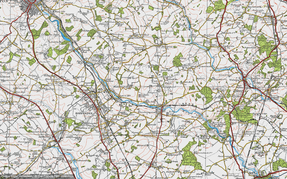 Old Map of Marshalls Heath, 1920 in 1920
