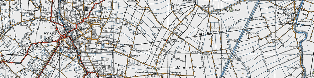 Old map of Marshland St James in 1922