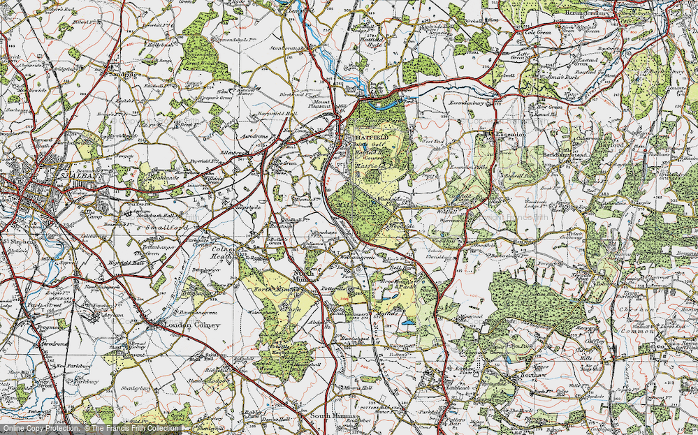 Old Map of Historic Map covering Millward's Park in 1920