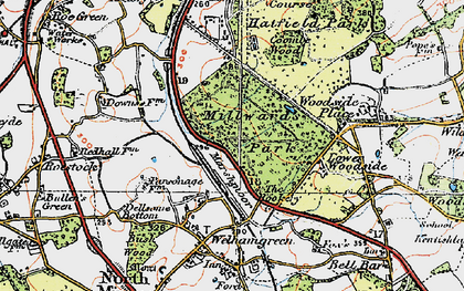 Old map of Marshmoor in 1920