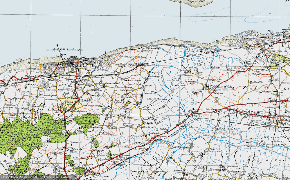 Old Map of Marshside, 1920 in 1920