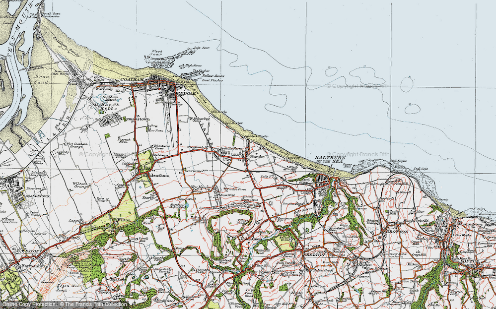 Old Map of Marske-By-The-Sea, 1925 in 1925