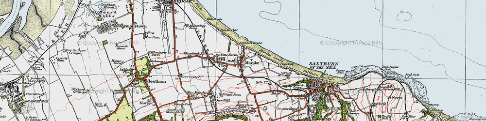 Old map of Marske-By-The-Sea in 1925