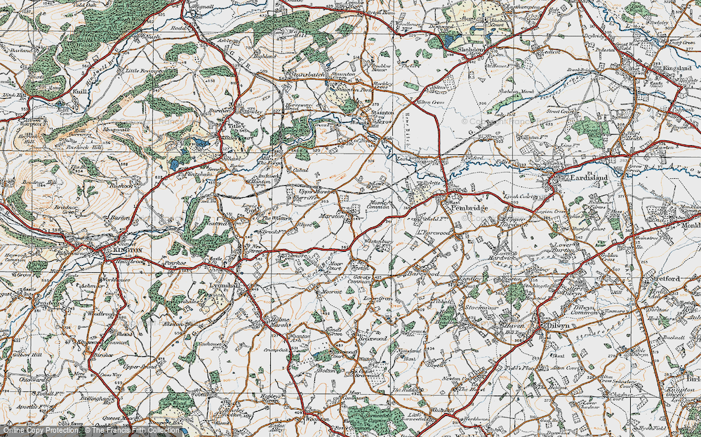 Old Map of Marston, 1920 in 1920