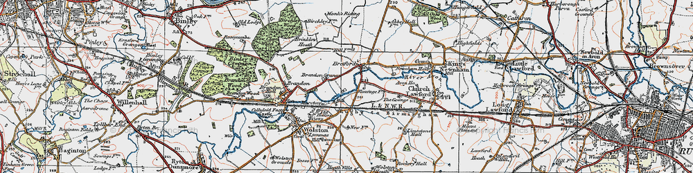 Old map of Marston in 1920