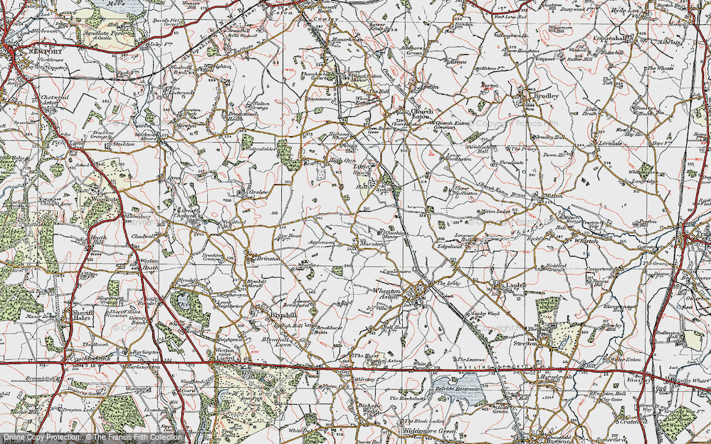 Old Map of Historic Map covering Aquamoor in 1921