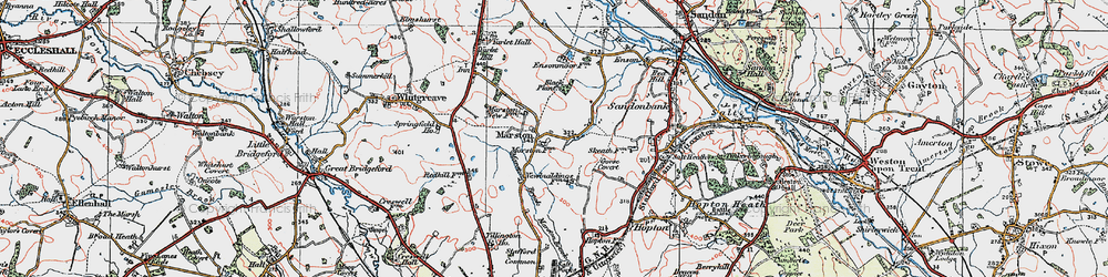 Old map of Yarlet in 1921