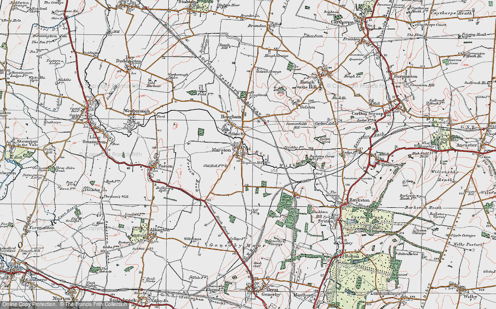 Old Map of Marston, 1921 in 1921