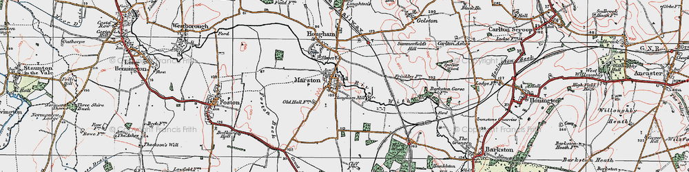 Old map of Marston in 1921