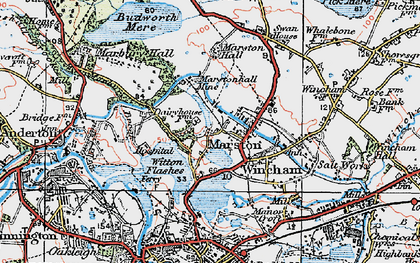 Old map of Marston in 1923