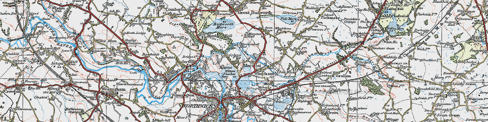 Old map of Marston in 1923