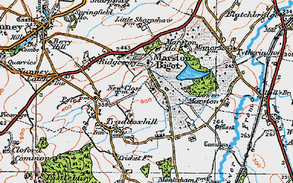 Old map of Marston Bigot in 1919