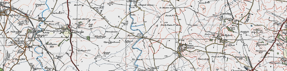 Old map of Marston Doles in 1919