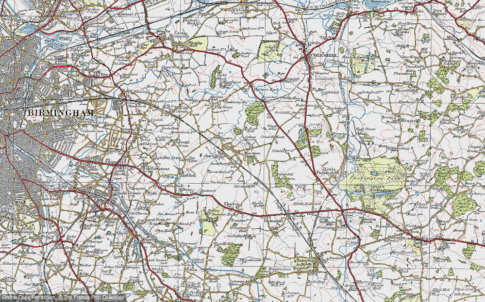Old Map of Marston Green, 1921 in 1921