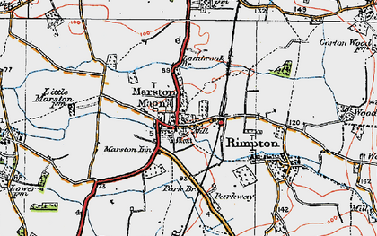 Old map of Marston Magna in 1919
