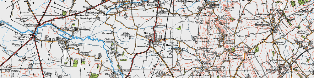 Old map of Marston Magna in 1919