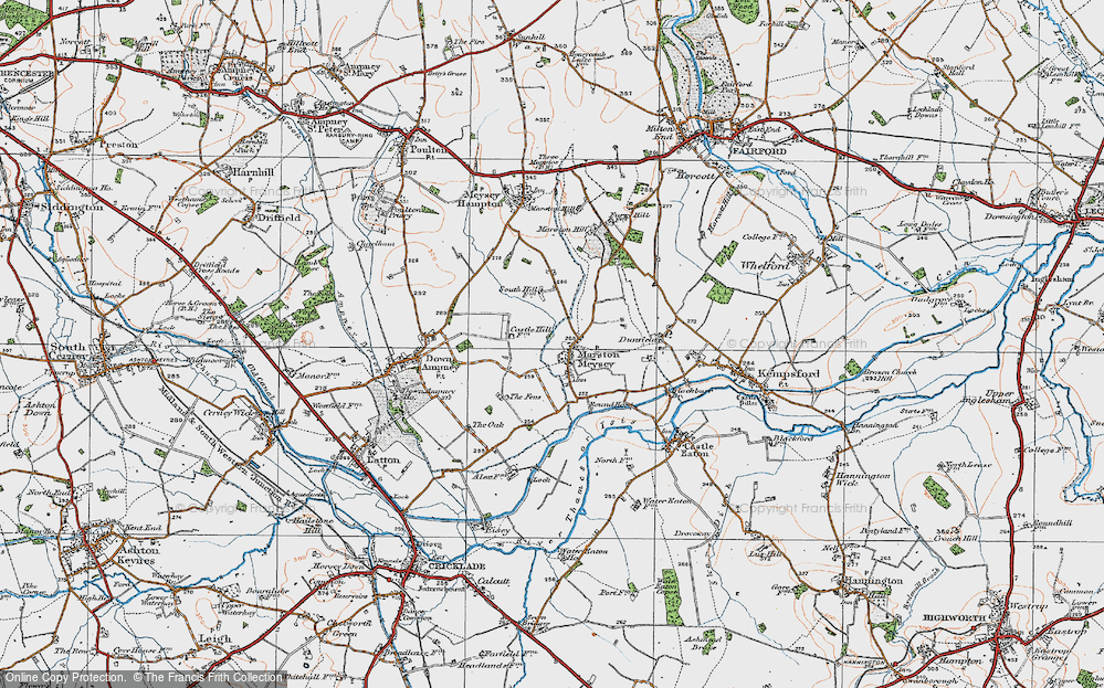 Old Map of Marston Meysey, 1919 in 1919