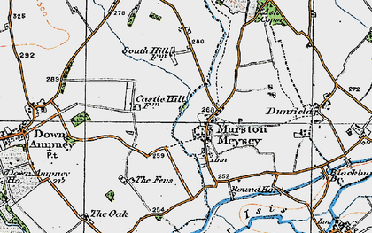 Old map of Marston Meysey in 1919