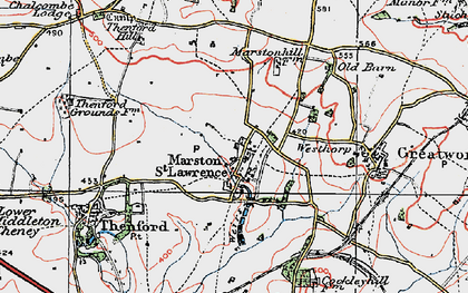 Old map of Marston St Lawrence in 1919
