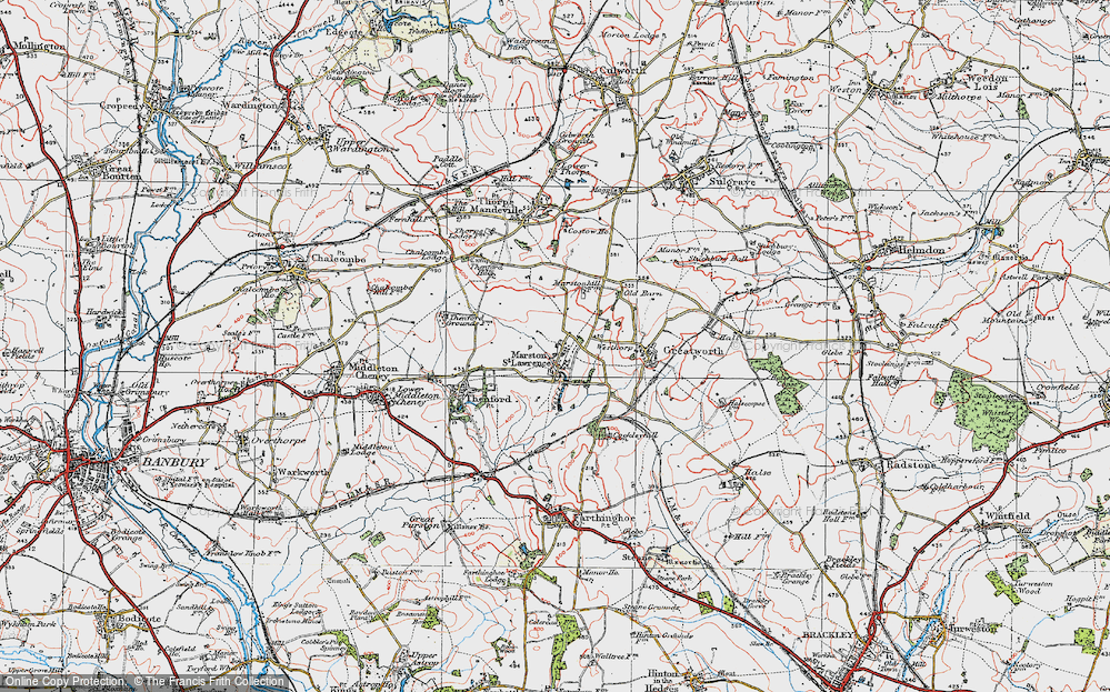 Historic Ordnance Survey Map of Marston St Lawrence, 1919