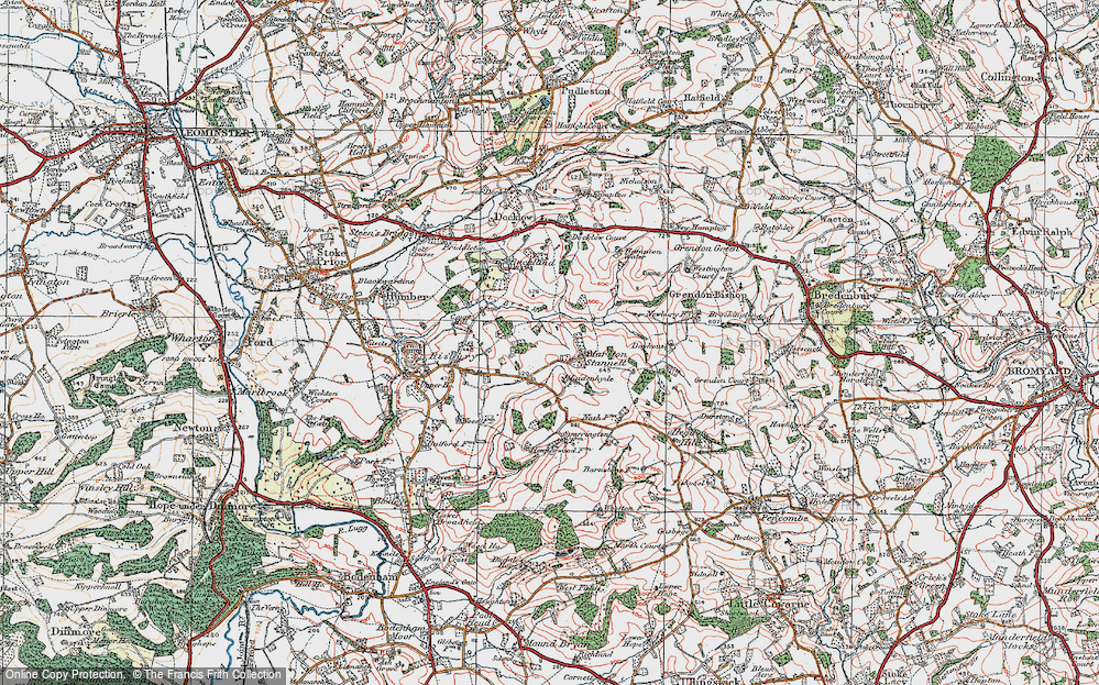 Old Map of Marston Stannett, 1920 in 1920