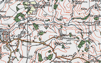 Old map of Marston Stannett in 1920