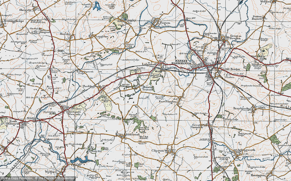 Old Map of Marston Trussell, 1920 in 1920