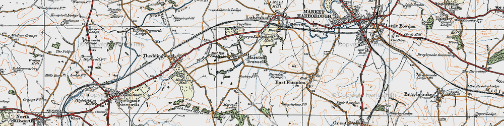 Old map of Marston Trussell in 1920