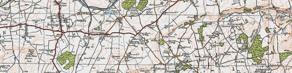 Old map of Bedwyn Brail in 1919