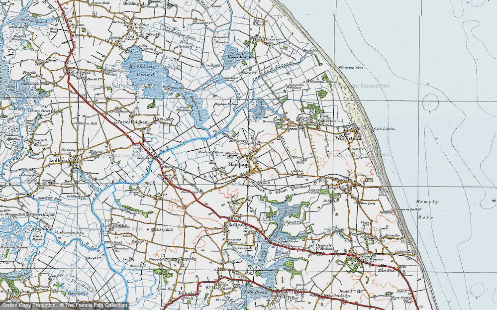 Old Map of Martham, 1922 in 1922
