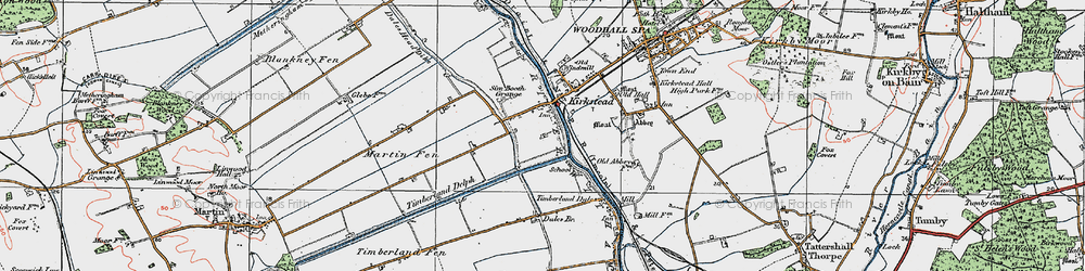Old map of Timberland Delph in 1923