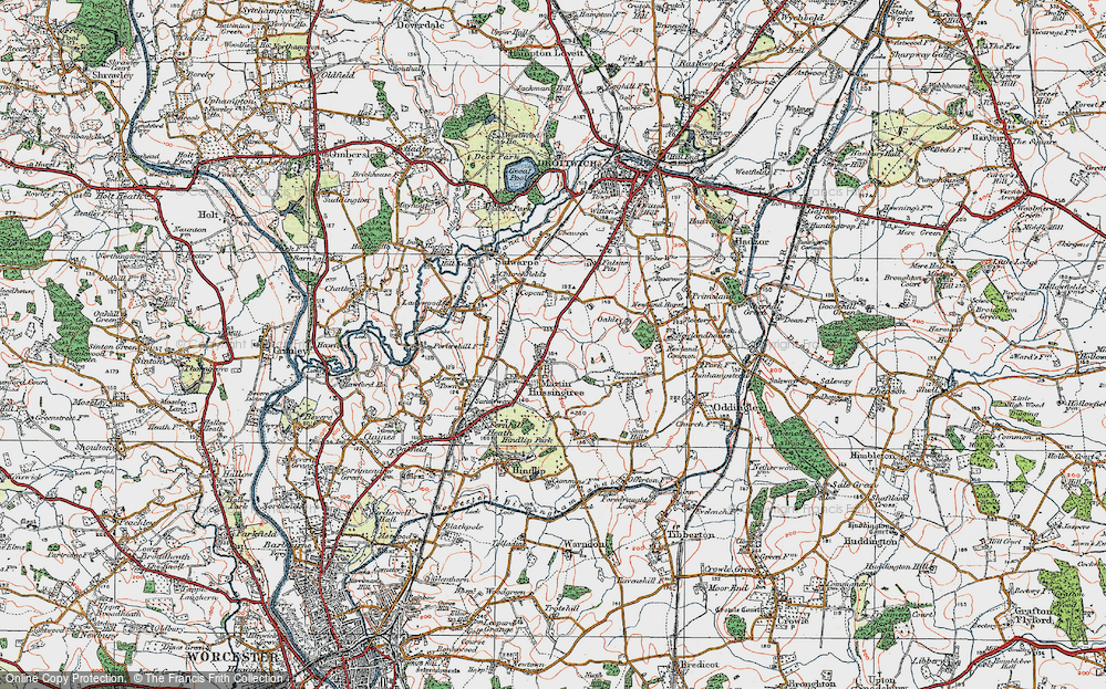 Old Map of Martin Hussingtree, 1920 in 1920