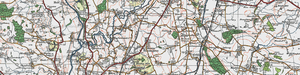 Old map of Martin Hussingtree in 1920