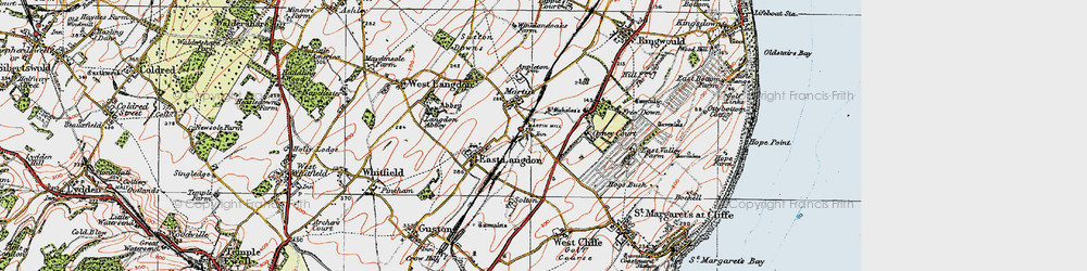 Old map of Martin Mill in 1920