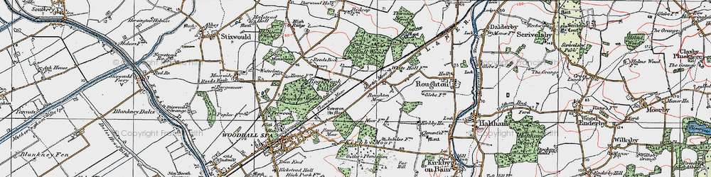 Old map of Martin Moor in 1923