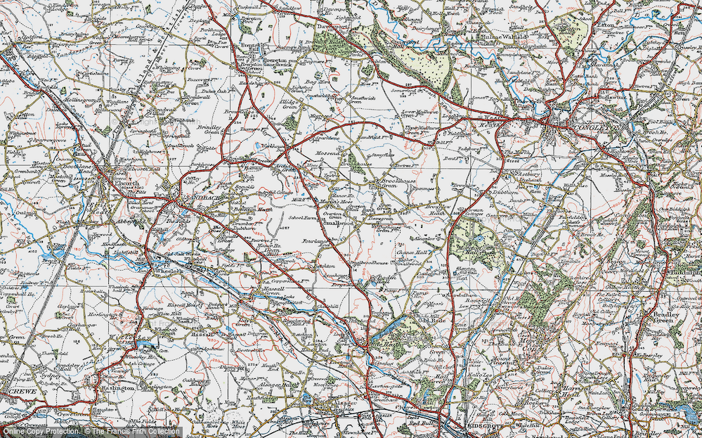 Old Map of Martin's Moss, 1923 in 1923