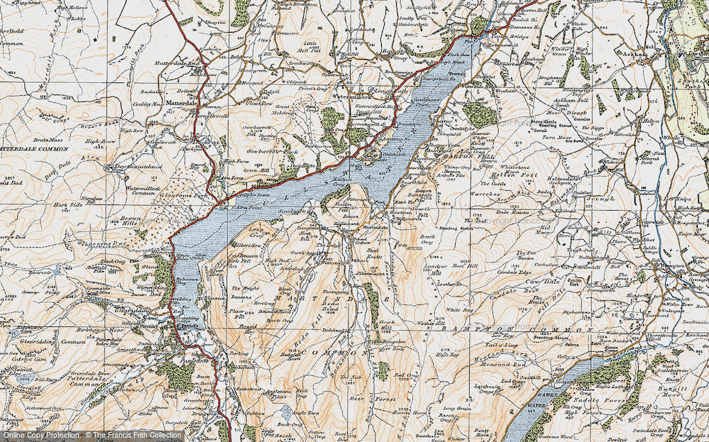 Old Map of Historic Map covering Boredale in 1925