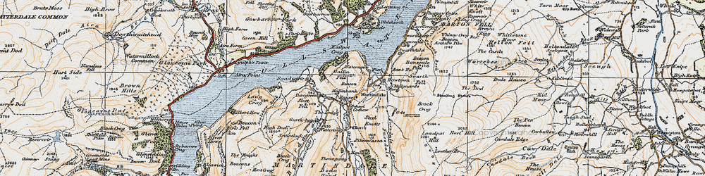 Old map of Thrang Crag in 1925