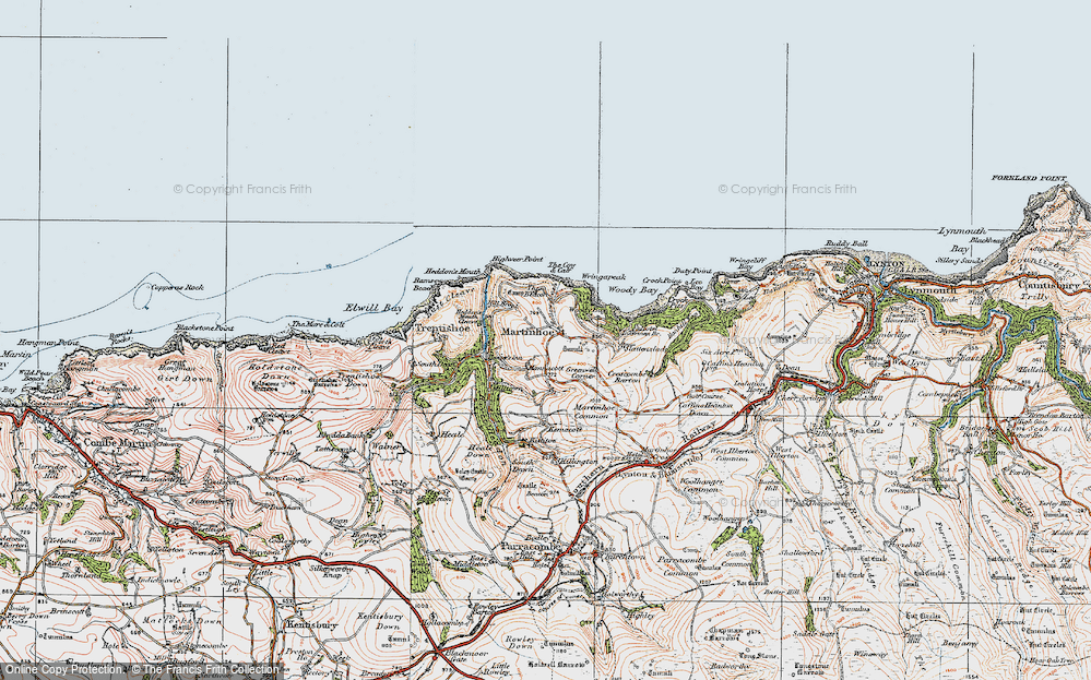 Old Map of Martinhoe, 1919 in 1919